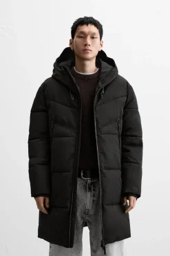 Fashion CAZADORA ACOLCHADA LARGA Hombre Cazadoras|Abrigos / Gabardinas