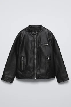 Niños ZARA 6 - 14 Años·Abrigos<CAZADORA BIKER EFECTO PIEL