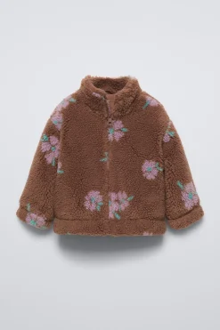 Niños ZARA 6 - 18 Meses·Abrigos / Buzos<CAZADORA BORREGUILLO ESTAMPADO FLORES