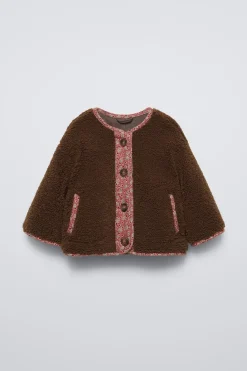 Niños ZARA 0 - 6 Meses·Sacos / Buzos|6 - 18 Meses·Conjuntos<CAZADORA BORREGUILLO FLORES