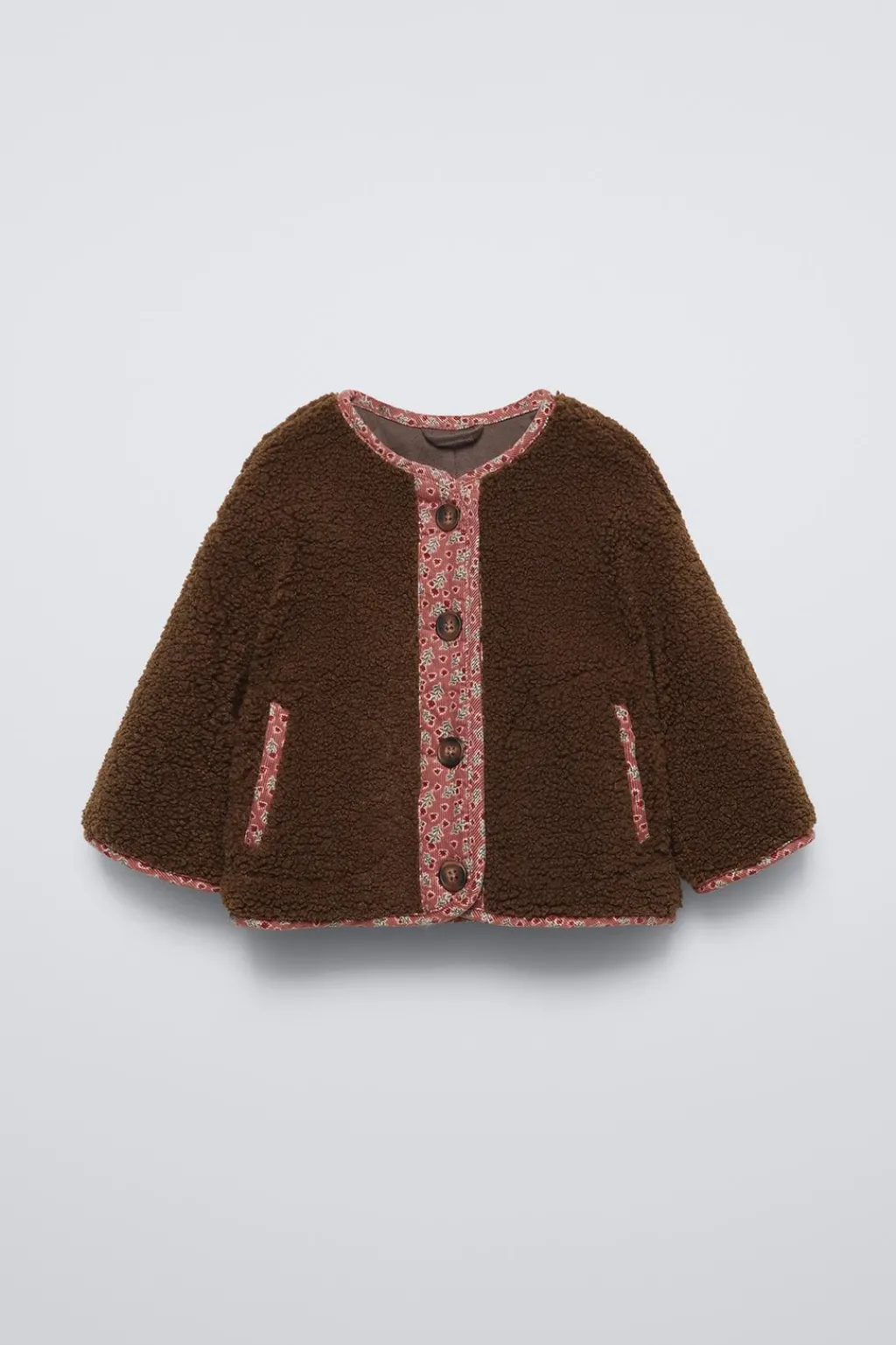 Niños ZARA 0 - 6 Meses·Sacos / Buzos|6 - 18 Meses·Conjuntos<CAZADORA BORREGUILLO FLORES