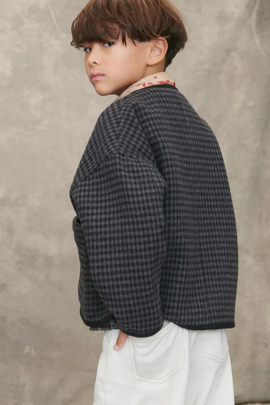 Niños ZARA 6 - 14 Años·Abrigos<CAZADORA CON LANA CUADRO VICHY LIMITED EDITION