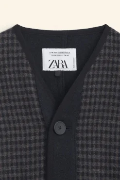 Niños ZARA 6 - 14 Años·Abrigos<CAZADORA CON LANA CUADRO VICHY LIMITED EDITION