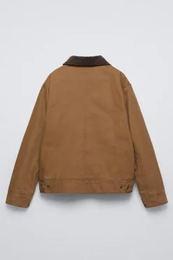 Niños ZARA 6 - 14 Años·Abrigos<CAZADORA LAVADA CUELLO PANA