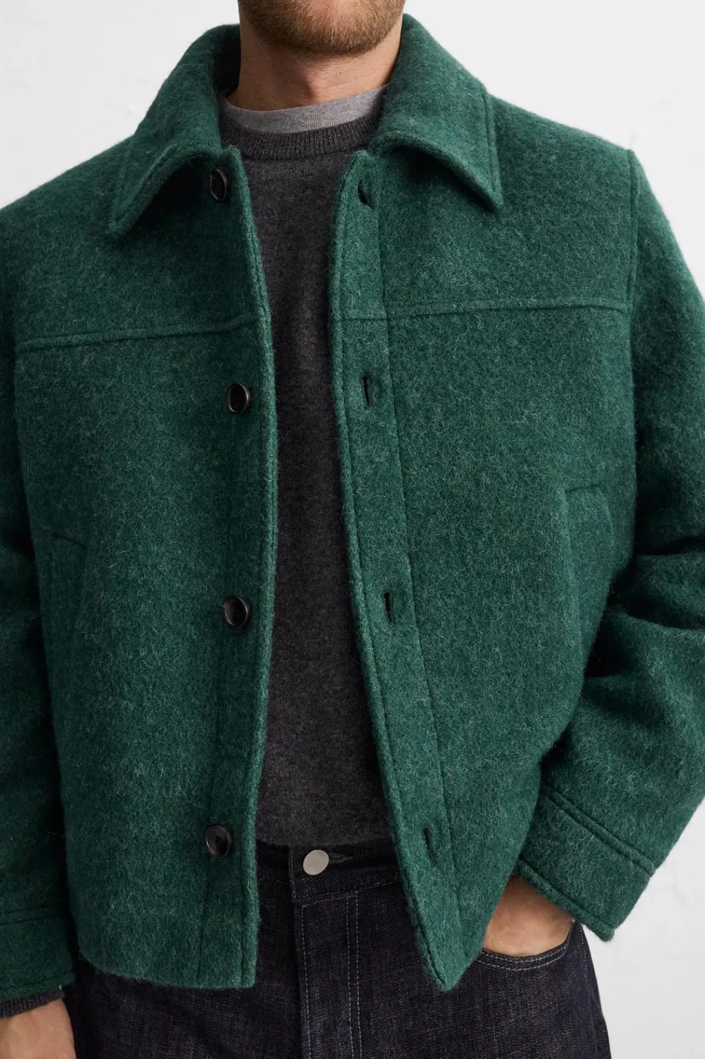 Fashion CAZADORA TEXTURA CEPILLADO Hombre Sobrecamisas