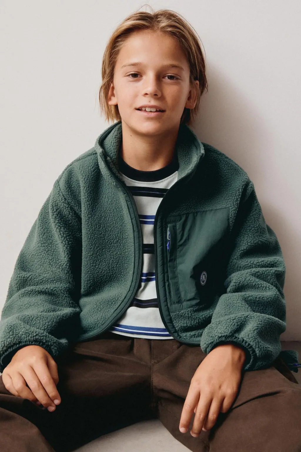 Niños ZARA 6 - 14 Años·Abrigos|6 - 14 Años·Sudaderas<CHAQUETA POLAR CONTRASTE