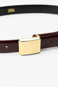 Best CINTURÓN FINO PIEL HEBILLA CUADRADA Mujer Accesorios / Bisuteria