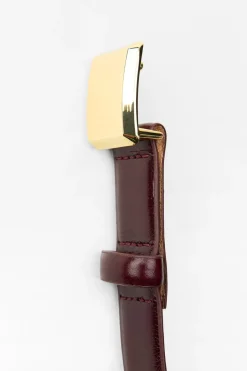 Best CINTURÓN FINO PIEL HEBILLA CUADRADA Mujer Accesorios / Bisuteria