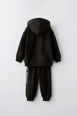 Niños ZARA 1½ - 6 Años·Sudaderas|1½ - 6 Años·Pantalones<CONJUNTO FELPA SUDADERA Y JOGGER TEXTO