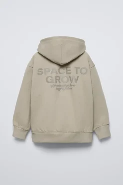 Niños ZARA 6 - 14 Años·Sudaderas|6 - 14 Años·Pantalones<CONJUNTO SUDADERA Y JOGGER TEXTO RELIEVE