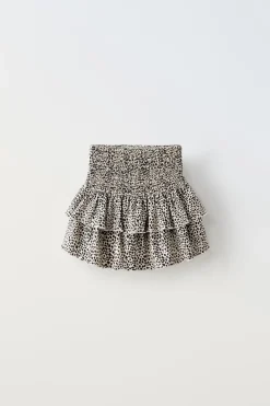 Niños ZARA 6 - 14 Años·Faldas / Bermudas<FADA TEXTURA ANIMAL PRINT