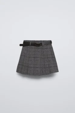 Niños ZARA 6 - 14 Años·Faldas / Bermudas<FALDA BERMUDA CUADROS