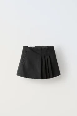 Niños ZARA 6 - 14 Años·Faldas / Bermudas<FALDA BERMUDA DENIM TABLAS