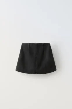 Niños ZARA 6 - 14 Años·Faldas / Bermudas<FALDA BERMUDA DENIM TABLAS
