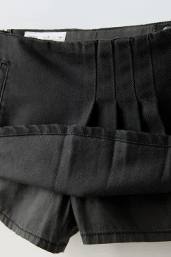 Niños ZARA 6 - 14 Años·Faldas / Bermudas<FALDA BERMUDA DENIM TABLAS