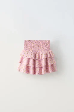 Niños ZARA 6 - 14 Años·Faldas / Bermudas<FALDA BERMUDA FLORES