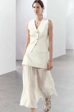 Sale FALDA COMBINADA PLISADA PUNTO Mujer Cárdigan / Jerséis|Punto