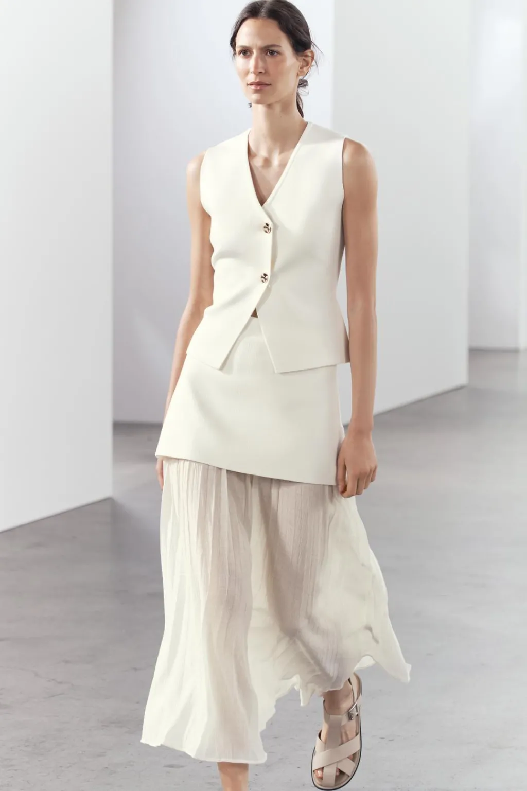 Sale FALDA COMBINADA PLISADA PUNTO Mujer Cárdigan / Jerséis|Punto