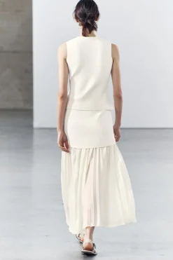 Sale FALDA COMBINADA PLISADA PUNTO Mujer Cárdigan / Jerséis|Punto