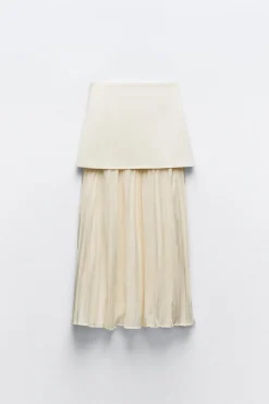Sale FALDA COMBINADA PLISADA PUNTO Mujer Cárdigan / Jerséis|Punto