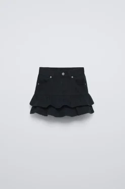Niños ZARA 6 - 14 Años·Faldas / Bermudas<FALDA DENIM VOLANTES