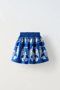 Niños ZARA 6 - 14 Años·Faldas / Bermudas<FALDA ESTAMPADO PAJAROS