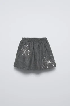 Niños ZARA 6 - 14 Años·Faldas / Bermudas<FALDA FLORES CON LANA