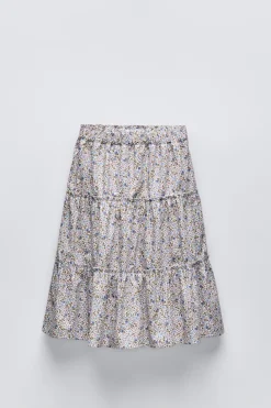 Niños ZARA 6 - 14 Años·Faldas / Bermudas<FALDA MIDI FLORES