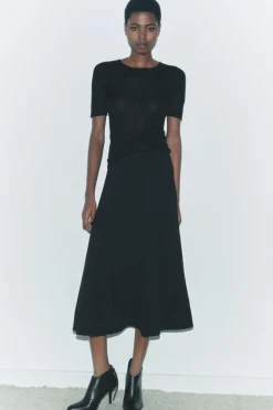 Best FALDA MIDI GODET ZW COLLECTION Mujer Faldas / Shorts