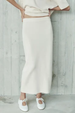 Sale FALDA MIDI PUNTO LISO Mujer Cárdigan / Jerséis|Punto