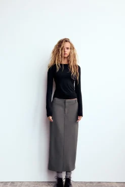Sale FALDA MIDI RECTA Mujer Faldas / Shorts
