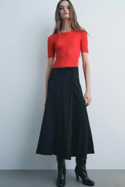 Best FALDA MIDI TABLAS ZW COLLECTION Mujer Faldas / Shorts
