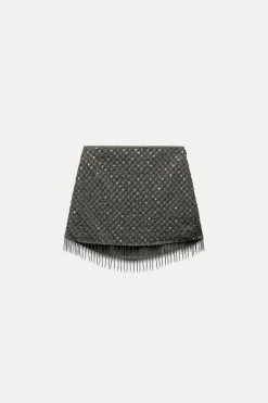 Outlet FALDA MINI ABALORIOS LENTEJUELAS Mujer Faldas / Shorts