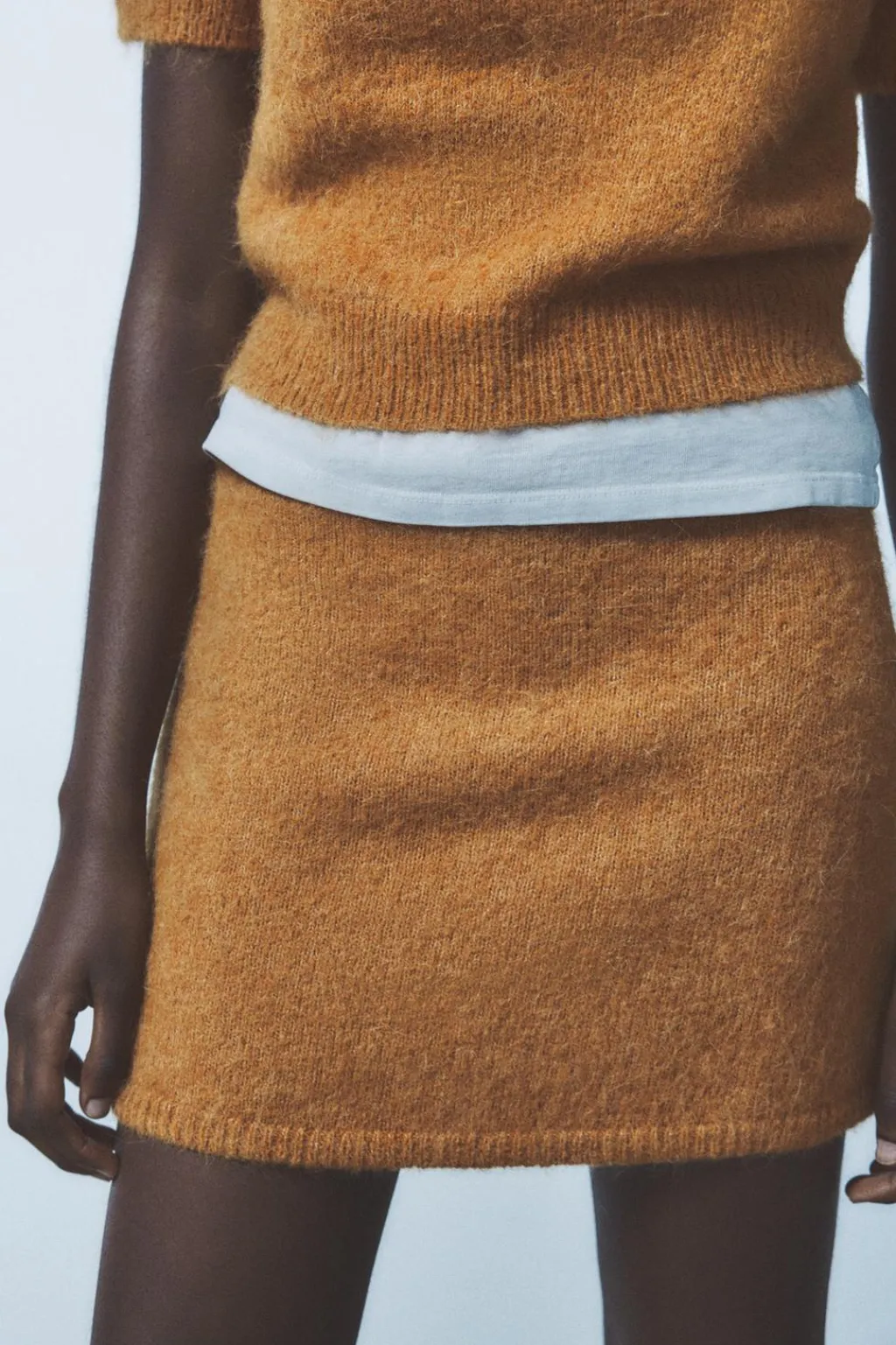 Clearance FALDA MINI CON ALPACA Y LANA Mujer Cárdigan / Jerséis|Punto