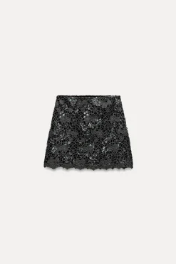 Outlet FALDA MINI PUNTO LENTEJUELAS Mujer Cárdigan / Jerséis|Punto