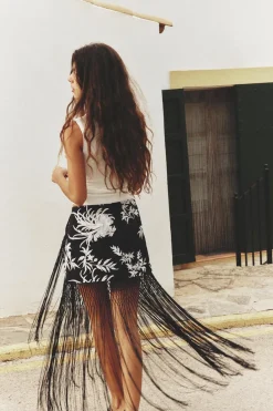 Best FALDA PAREO BORDADOS FLECOS Mujer Faldas / Shorts