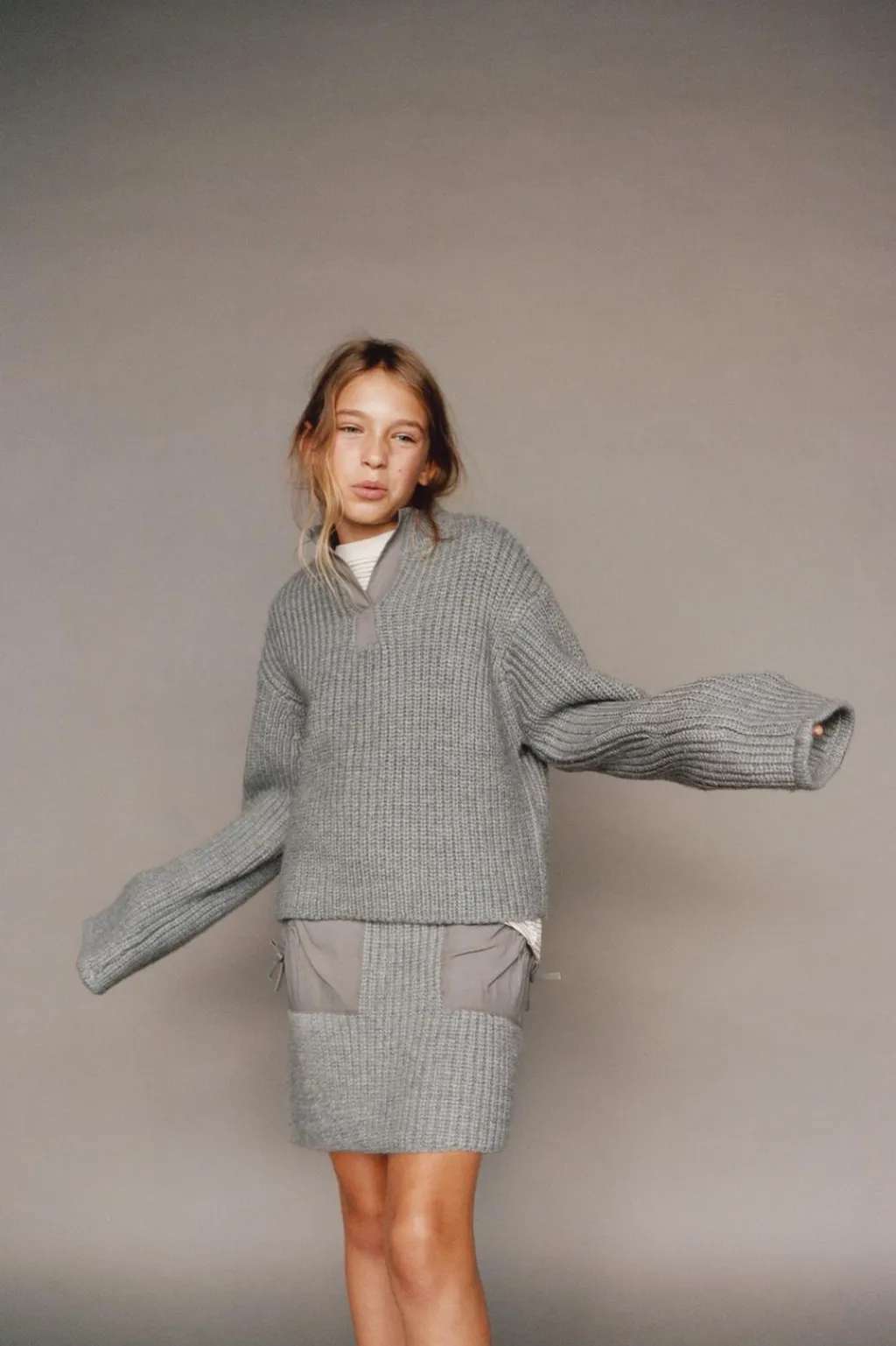 Niños ZARA 6 - 14 Años·Punto|6 - 14 Años·Faldas / Bermudas<FALDA PUNTO BOLSILLOS COMBINADOS