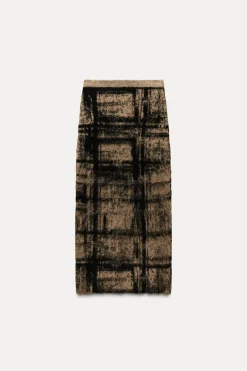 Best FALDA PUNTO JACQUARD CUADROS Mujer Cárdigan / Jerséis|Punto