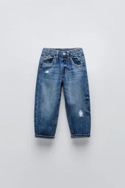 Niños ZARA 6 - 18 Meses·Pantalones / Leggings<JEANS LOW ROTOS