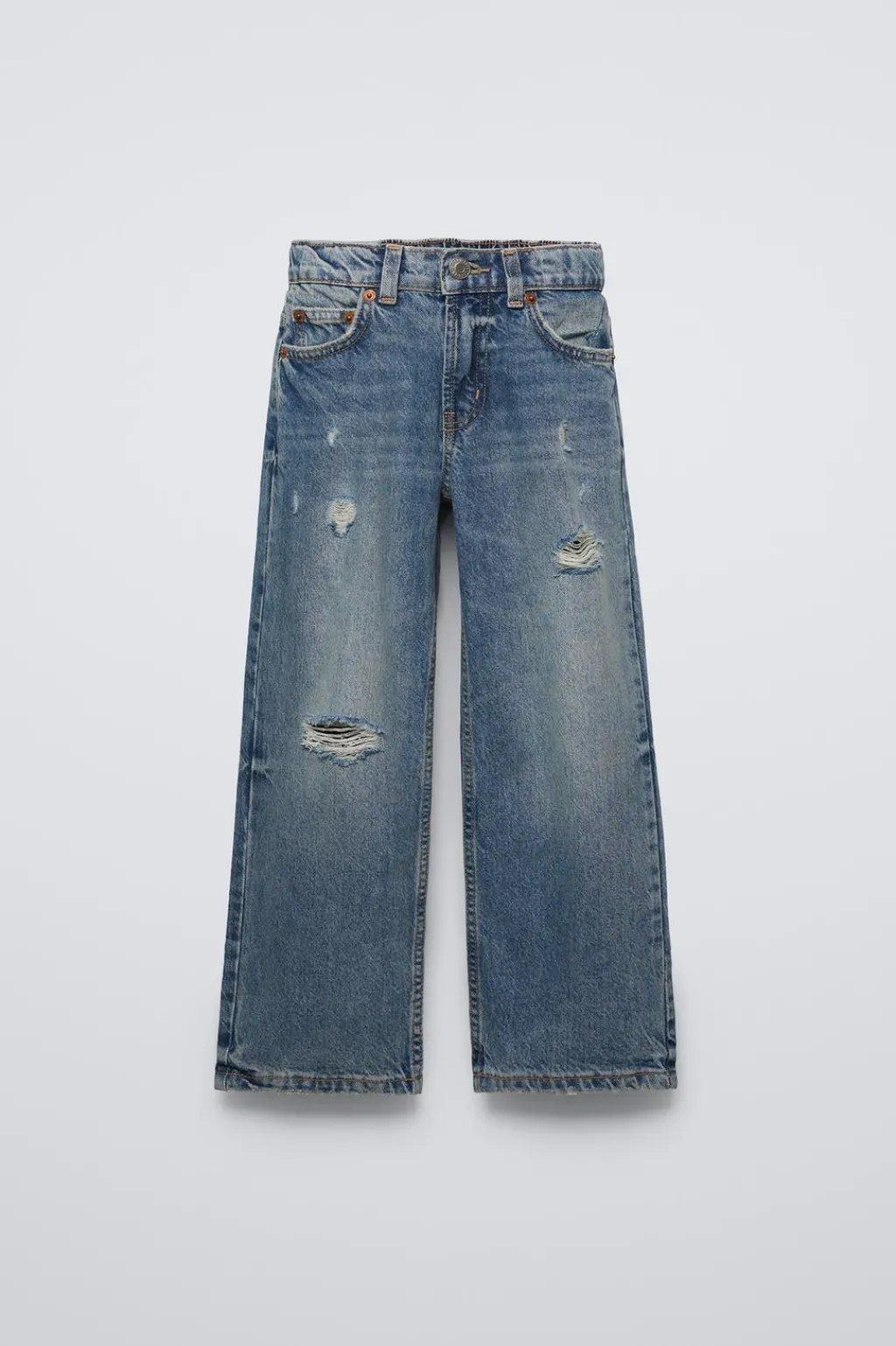 Niños ZARA 6 - 14 Años·Jeans<JEANS WIDE LEG ROTOS