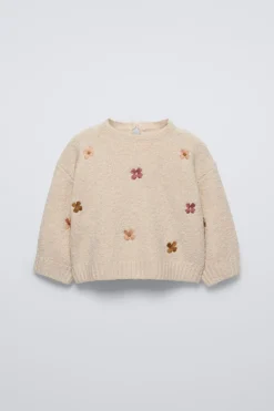 Niños ZARA 6 - 18 Meses·Punto<JERSEY PUNTO FLORES BORDADAS