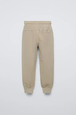 Niños ZARA 6 - 14 Años·Pantalones<JOGGER FELPA CREMALLERAS
