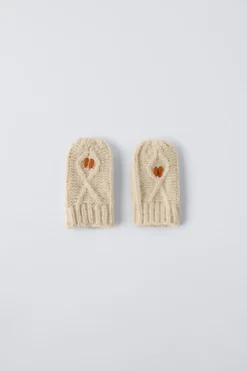 Niños ZARA 1½ - 6 Años·Accesorios|1½ - 6 Años·Accesorios<MANOPLA PUNTO FLORES BORDADAS