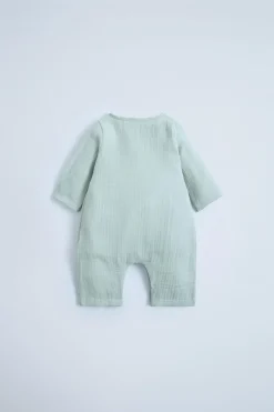 Niños ZARA 0 - 6 Meses·Básicos<MONO CRUZADO BAMBULA LISO