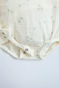 Niños ZARA 0 - 6 Meses·Bodies / Camisas|0 - 6 Meses·Básicos<MONO CRUZADO BAMBULA TRÉBOLES