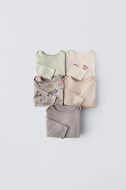 Niños ZARA 1½ - 6 Años·Ropa Interior / Calcetines|1½ - 6 Años·Ropa Interior / Calcetines<PACK CINCO BODIES ANIMALES