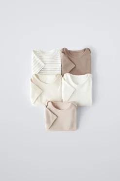 Niños ZARA 1½ - 6 Años·Ropa Interior / Calcetines|1½ - 6 Años·Ropa Interior / Calcetines<PACK CINCO BODIES TOSTADOS