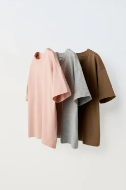 Niños ZARA 6 - 14 Años·Camisetas<PACK TRES CAMISETAS LISAS