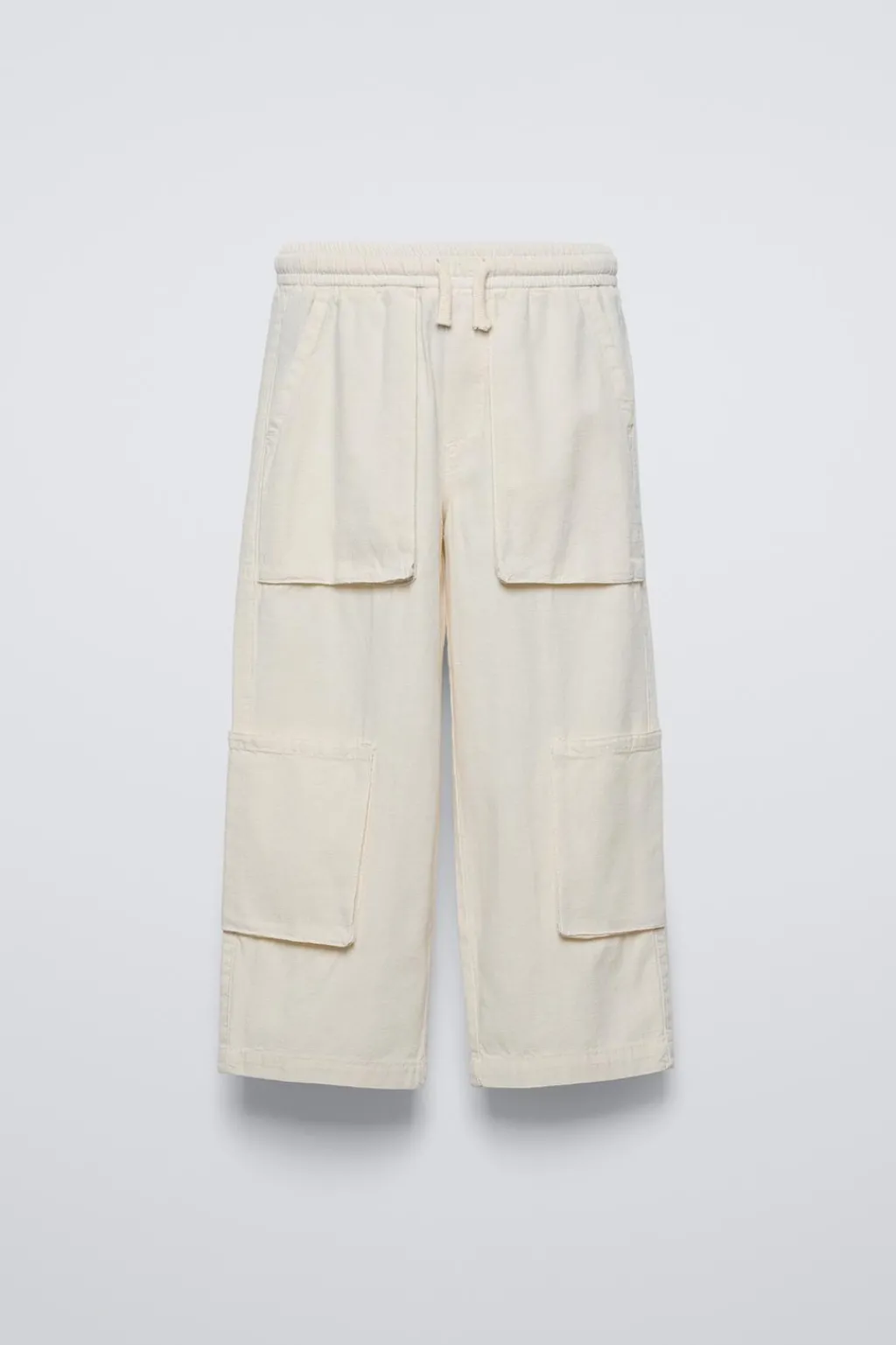 Niños ZARA 6 - 14 Años·Pantalones<PANTALÓN ALGODÓN LINO BOLSILLOS