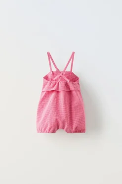Niños ZARA 6 - 18 Meses·Vestidos / Monos<PELELE CUADRO VICHY VOLANTES